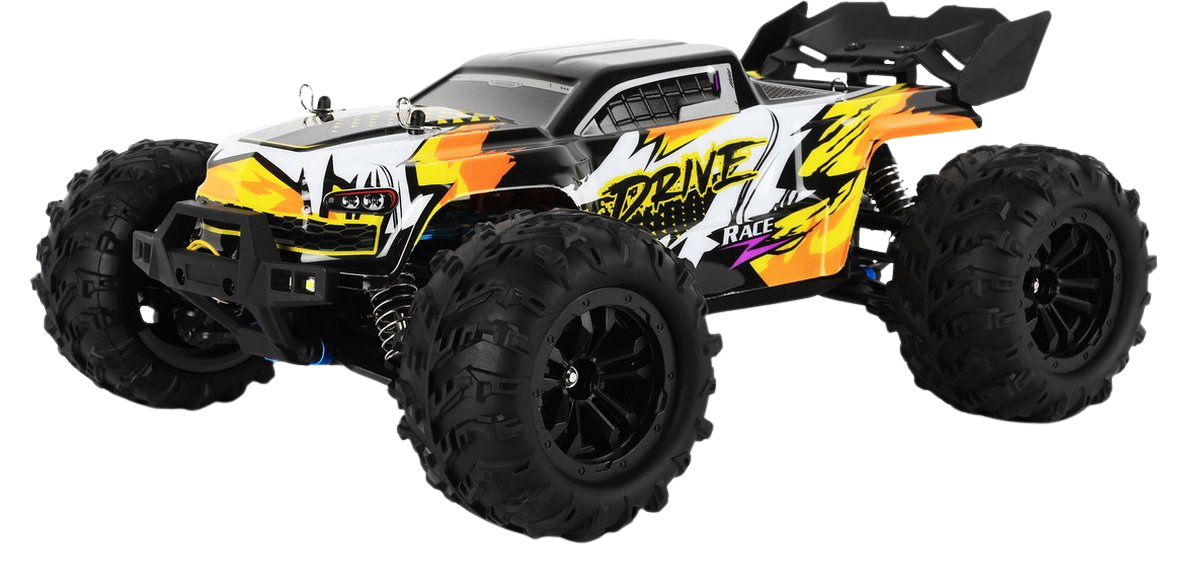 Voiture RC monster truck jaune et noire